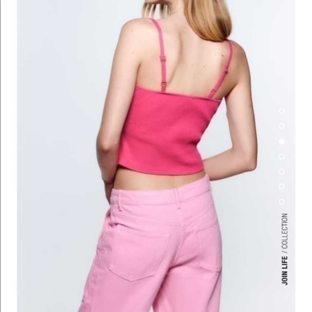New Zara | Ribbed Pink Top - Picture 3 of 7